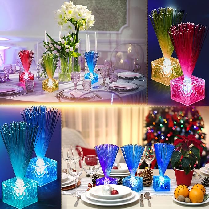 Amylove 16 Pcs Mini Fiber Optic Lamps Bulk Small LED Light up Table Centerpieces - Image 7