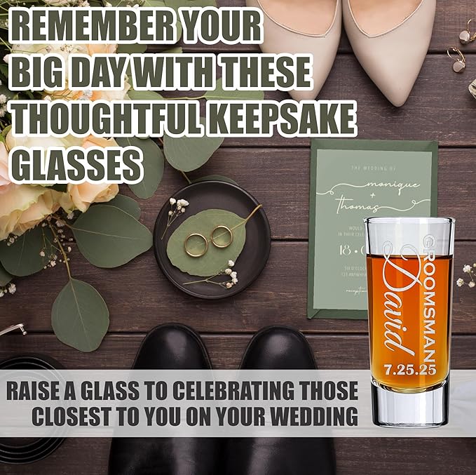 Custom Engraved 2 oz Shot Glass – Personalized Etching – Groomsman & Bridesmaid - Image 7