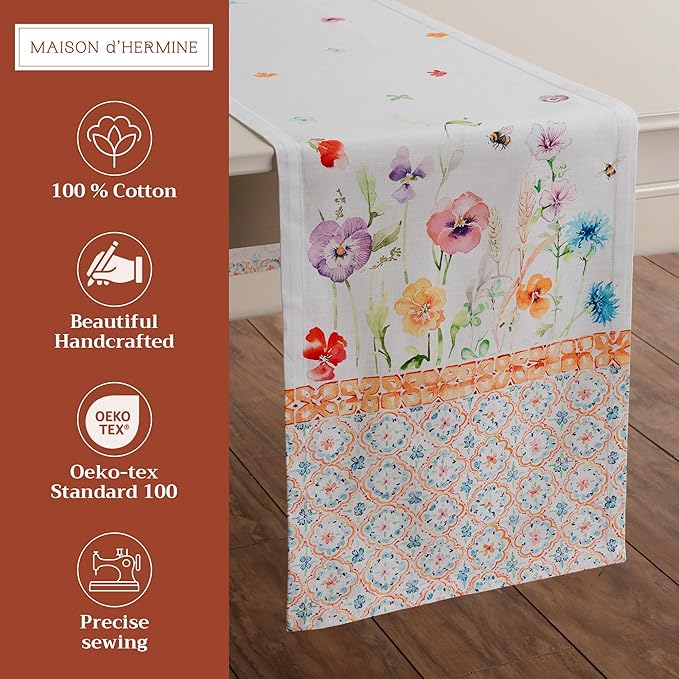 Maison d' Hermine Table Runner 100% Cotton Single Layer Table Runners 72 inches - Image 2