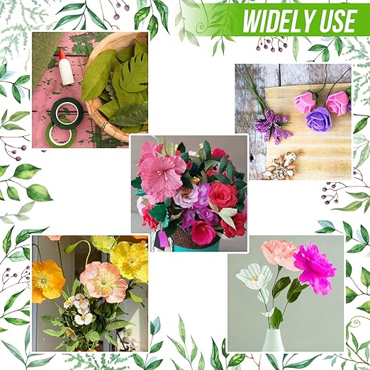 GLAMFIELDS 200 Pieces Green Floral Stem Wire 14 inch 22 Gauge Wire and 3 Rolls - Image 5