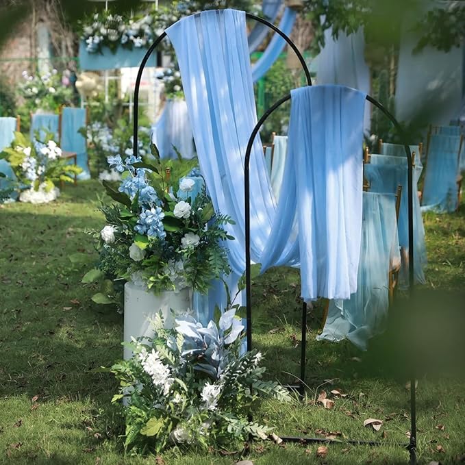 Wokceer Dusty Blue Wedding Arch Draping Fabric Backdrop 4 Panels 28.7" X 20FT - Image 6