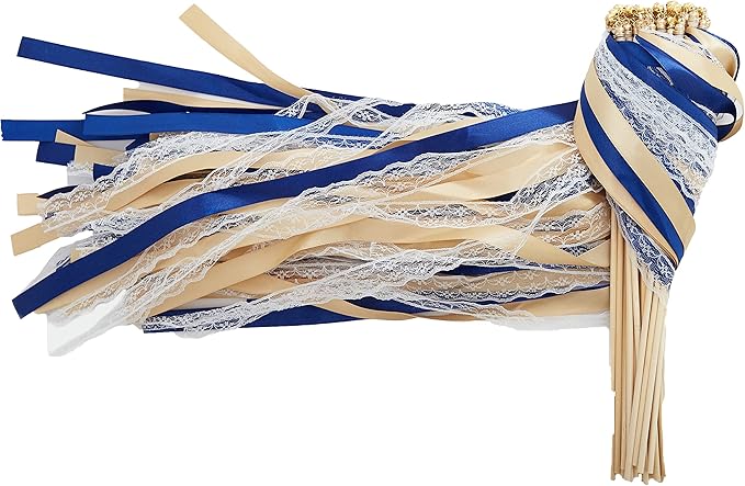 100 Pack Ribbon Wedding Wands Sticks Wedding Party Favors Streamers - Image 2