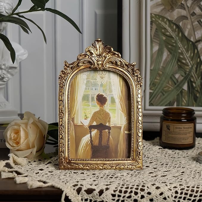 Cuspin Vintage 4x6 Picture Frame, Antique Arched Photo Frame - Image 8