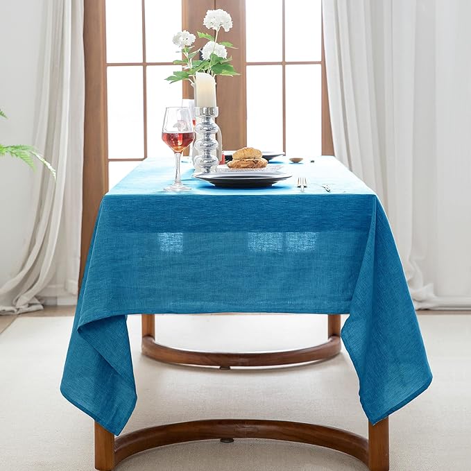 EVERLY 100% Pure Linen Rectangle Tablecloths 60x84Inches - Image 5
