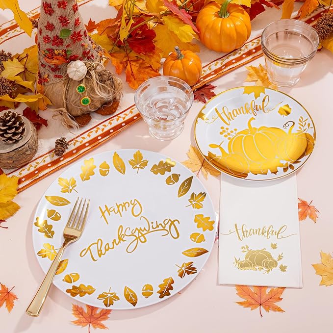 Festiva 176Pcs Thanksgiving Plastic Plates - Image 7
