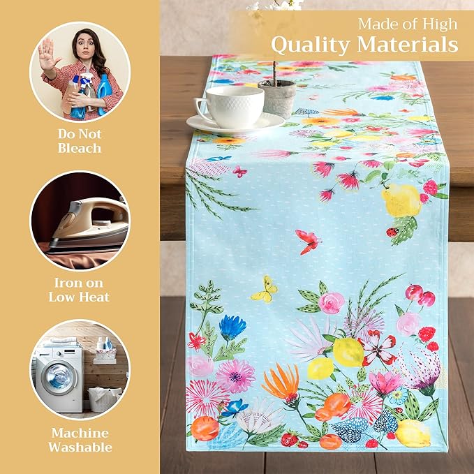 Maison d' Hermine Table Runner 100% Cotton Double Layer Table Runners 108 - Image 3