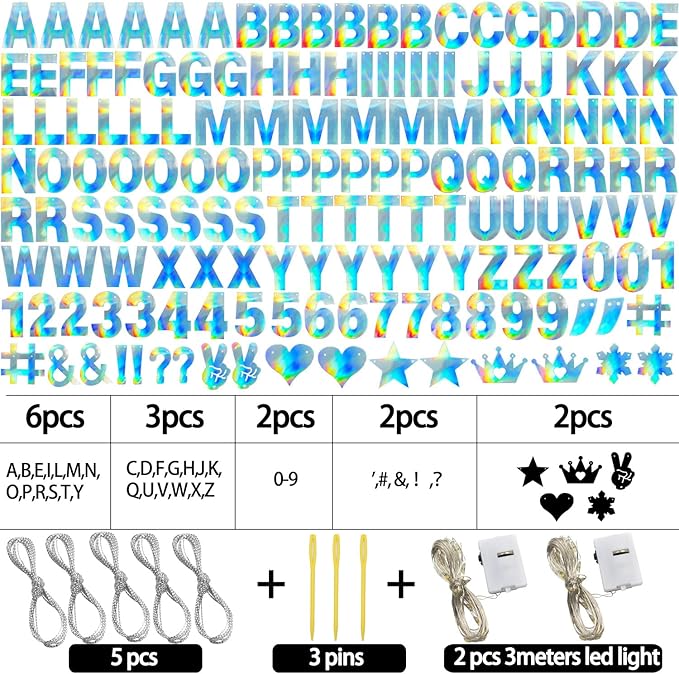 167Pcs DIY Glitter Customizable Banner Kit Custom Banner Happy Birthday DIY - Image 3