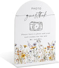 Wedding Signs for Ceremony and Reception, Boho Floral Acrylic Photo Guestbook by Unknown
