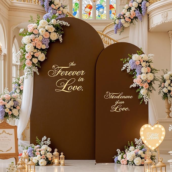 Brown Green Arch Backdrop Cover - Image 2