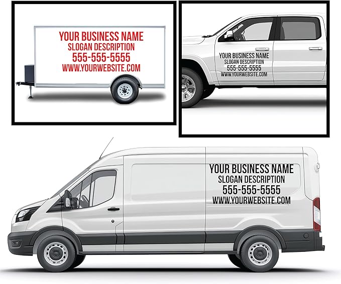 Large Custom Business Name and Website Description Text Decal Sticker by Eggleston+Design+Co
