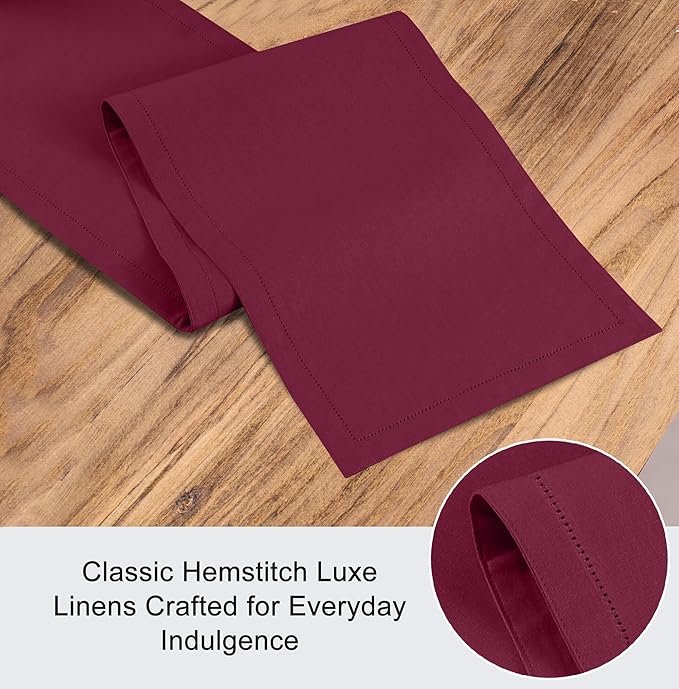 Ruvanti Linen Table Runner 108 Inches, Classic Hemstitch, Non-Slipping - Image 4