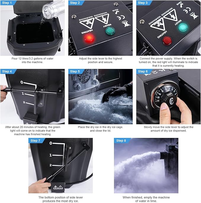 3500W Dry Ice Machine, Portable Low Lying Fog Machine - Image 2