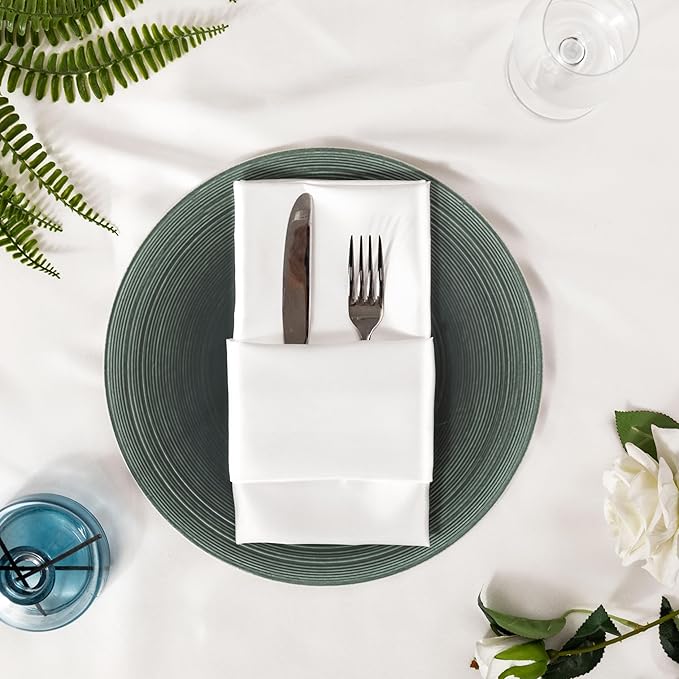36 Pack Square Satin Dinner Napkins, 16x16 Inches Silky Soft Smooth Table Cloth - Image 4