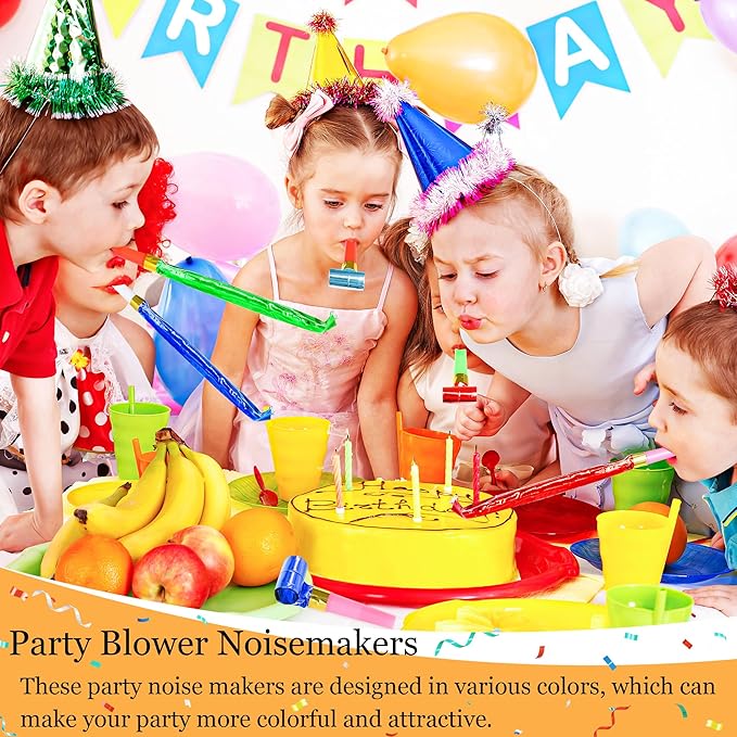 24 Pcs Party Blower Colorful Blowouts Noisemakers Birthday Blowouts Whistles - Image 3