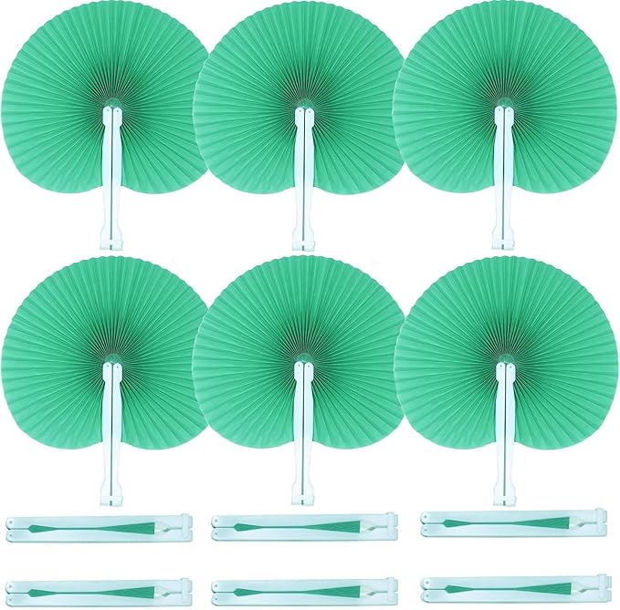 12 Packs Decorative Paper Folding Hand Fans Handheld by Bestage