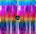 Sparkly Rainbow Gradient Tinsel Foil Fringe Curtain Metallic Streamers by CVWKVW