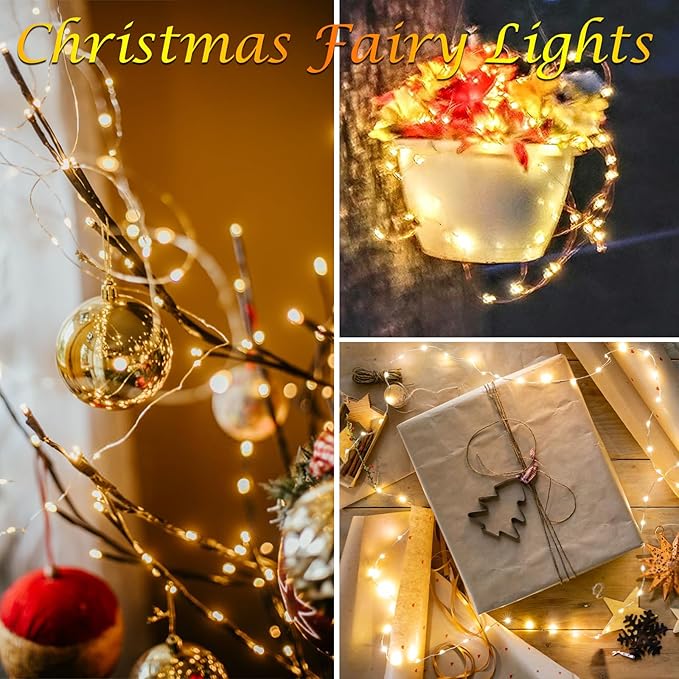 6 Pack Fairy Twinkle Lights Battery Operated, 3 Pack Cool Whie & 3 Pack Warm - Image 3