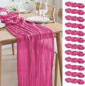 Asee'm 12pcs Cheesecloth Table Runner 120 Inches Long Deep Pink Boho Gauze by Aseem