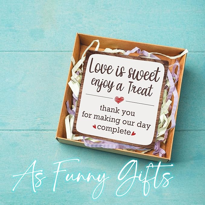 5“ Romantic Decor Plaque, Love Is Sweet Enjoy A Treat Table Sign - Image 6