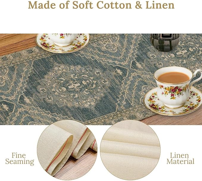 Boho Floral Vintage Table Runner - Image 6