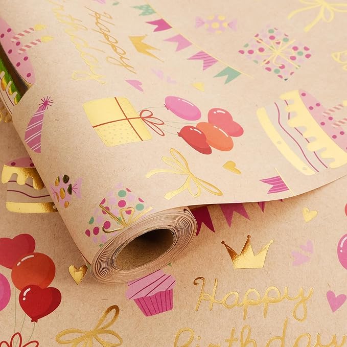 Aimyoo Birthday Wrapping Paper Roll by Aimyoo