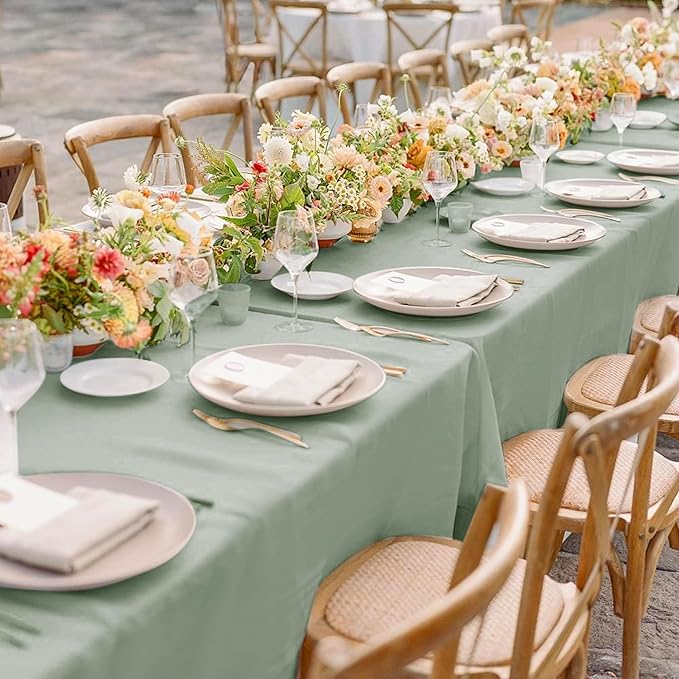 sancua 2 Pack Sage Green Tablecloth 60 x 102 Inch, Rectangle Table Cloth - Image 4