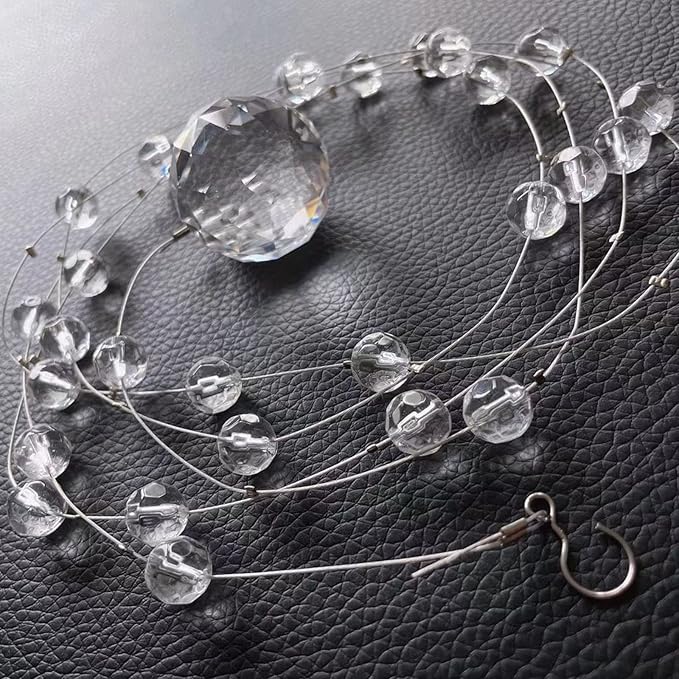 Clear Crystal Beads Strands Glass Beads String Hanging Decor - Image 4
