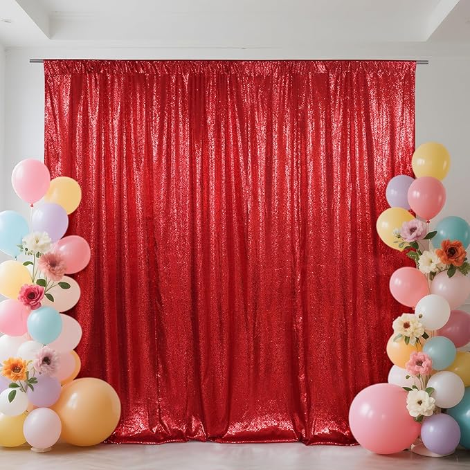SquarePie Sequin Backdrop Curtain Not See Through Thick Glitter Background by SquarePie