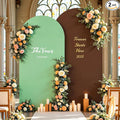 Brown Green Arch Backdrop Cover by Besutolife