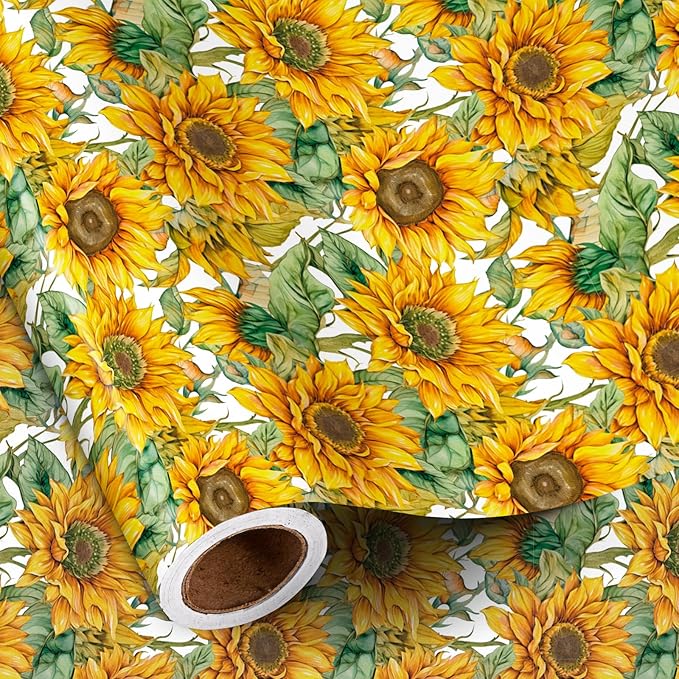 RUSPEPA Sunflower Wrapping Paper Roll by RUSPEPA