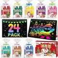 Party Favors for Kids: 24 Pack Christmas Rainbow Scratch Art Notebook Classroom by FEREDOKIDS