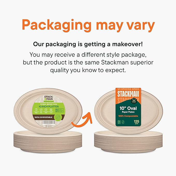100% Compostable Oval Paper Plates - Image 6