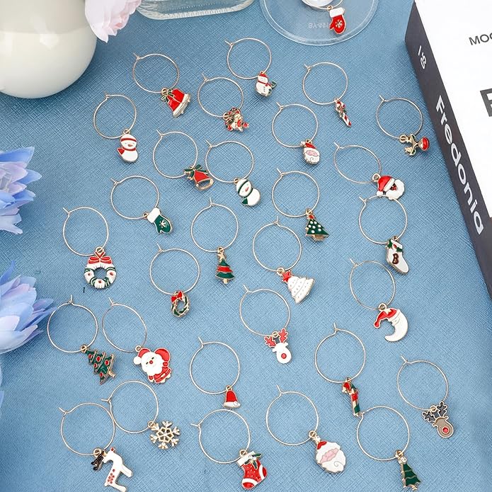 Wine Glass Charms Wine Charms for Stem Glasses Glass Markers Identifiers Tags - Image 2