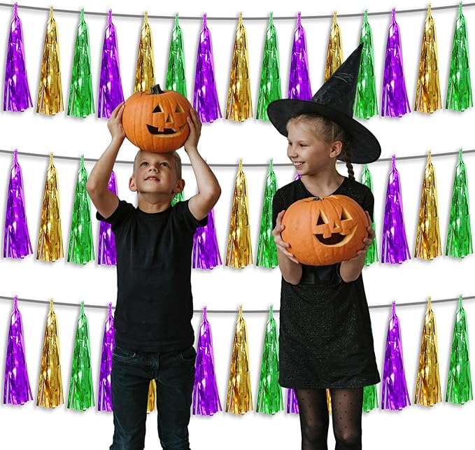 3P Metallic Fringe Tassel Banner Garland Foil Tinsel Streamer Wall Hanging - Image 7