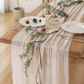 Beige Gauze Rustic Cheesecloth Table Runner 120 Inch 10 FT by KEKETOARRANGE