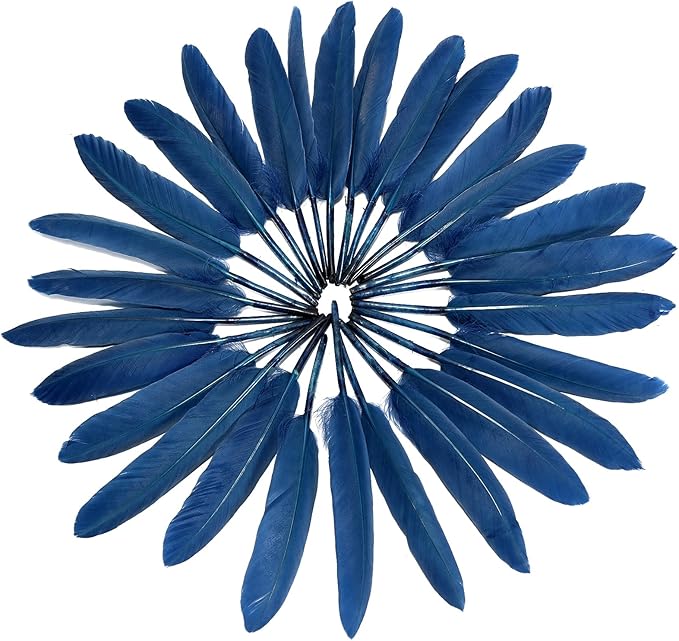 FeelfunFeather 120pcs Navy Blue Goose Cochettes Feather Natural Bulk 4-6 inch - Image 3