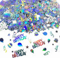 Iridescent Happy Birthday Confetti, Birthday Party Confetti Metallic Foil by WEIKA