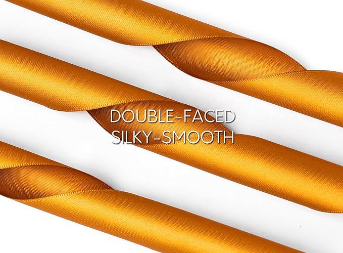 Copper Satin Ribbon 1-1/2 Inch x 50 Yards Double-Faced Polyester Ribbons - Image 3