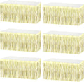 6 Pack 29x108 Inch Metallic Foil Fringe Tinsel Table Skirts Banner by AIKENLIN