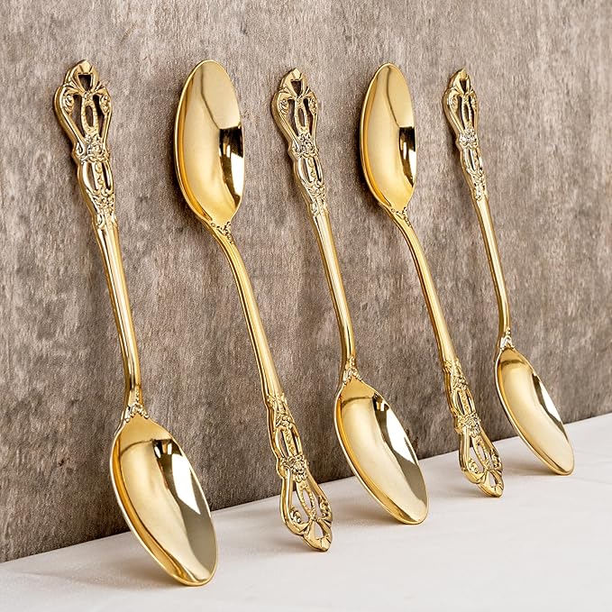 75PCS Gold Plastic Spoons - Image 3