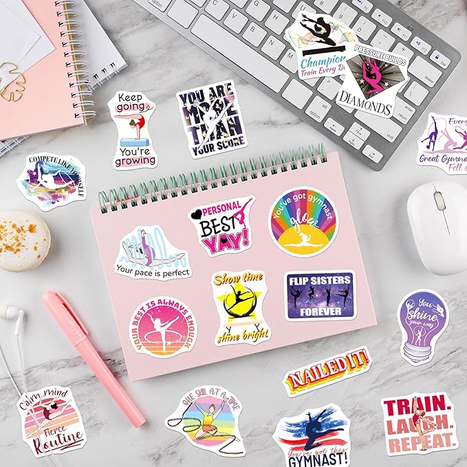 200PCS Gymnastics Stickers for Girls, Motivational Gymnastics Vinyl Stickers - Image 6