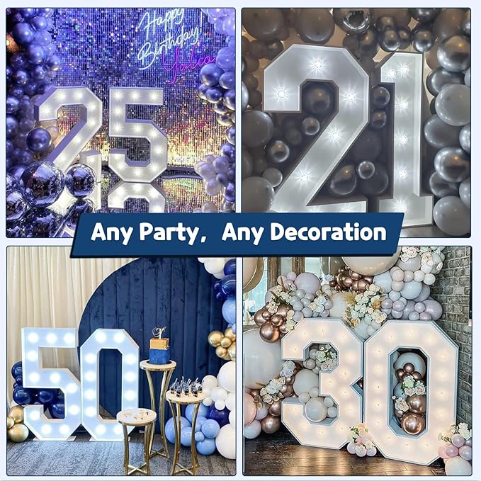 Marquee Numbers 4 Feet Tall Big Light Up Numbers 2nd 21st 25th Birthday - Image 6