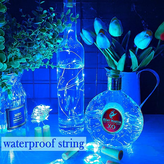 Wine Bottle Lights with Cork 15Pack 10 LED 40 Inches Battery Operated Silver - Image 4