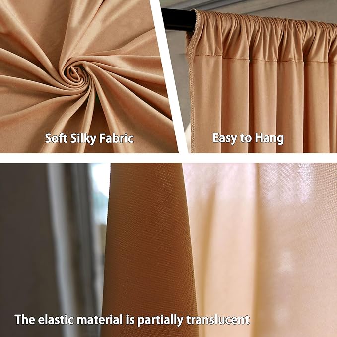 10 x 10 Feet Khaki Backdrop Curtain - Image 3