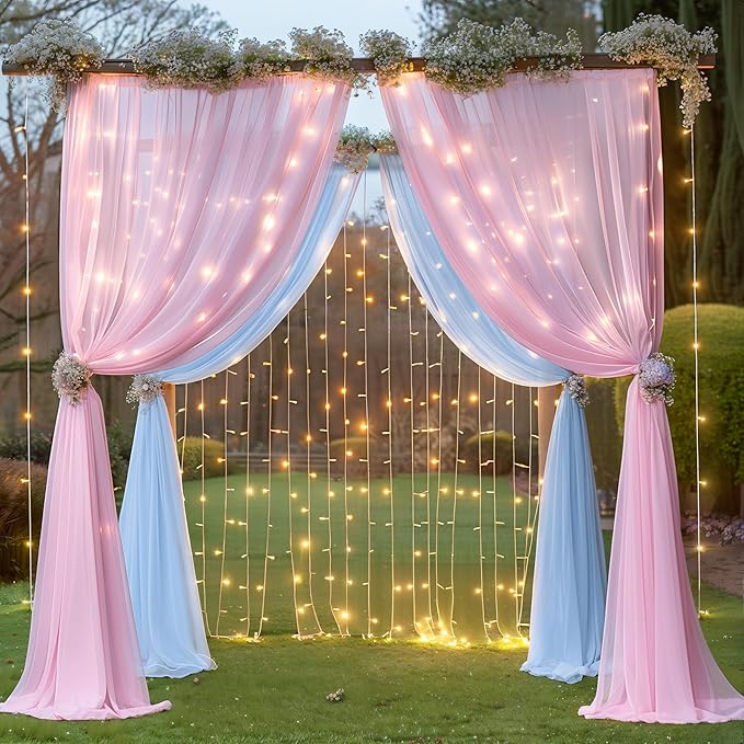 10×10ft Pink Blue Tulle Backdrop Curtain - Image 6