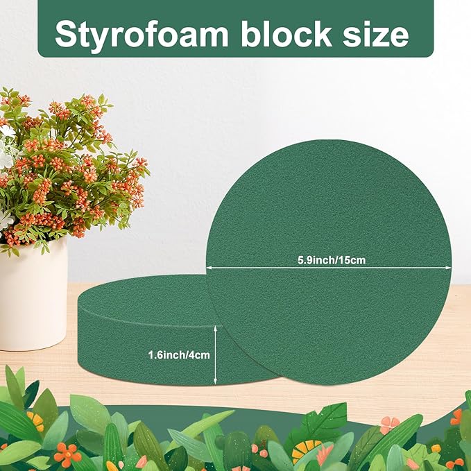 Phinus 2 PCS Styrofoam Block, Floral Foam Block Measures 6 x 1.57 inches - Image 2