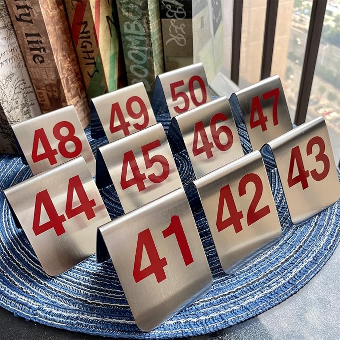 10 Pcs Metal Place Cards Stackable Tent Style Table Numbers，Place Card Holders - Image 3