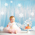 ShinyBeauty Aqua Photo Backdrop 8FTx10FT Sequin Curtain Sparkle Drapes by ShinyBeauty