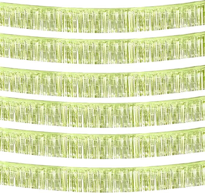 6 Pack 10 Feet Foil Fringe Garland Metallic Tinsel Streamers Banner Wall by Clayghsen