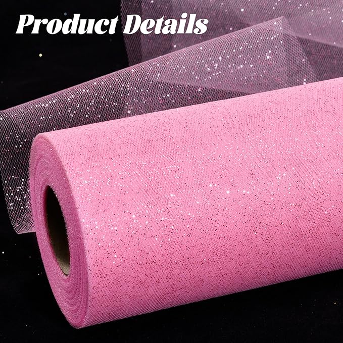 Glitter Tulle Rolls 6” by 50 Yards Sparkle Tulle Fabric Ribbon Sequin Tulle - Image 5